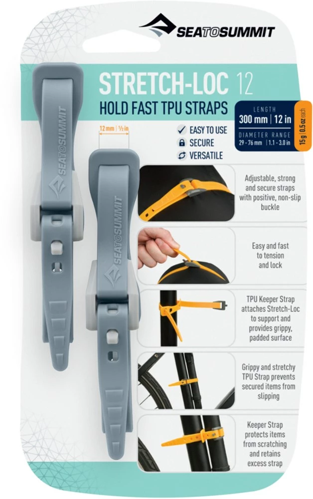 Sea to Summit Stretch-Loc TPU 1/2" Straps - Package of 2 4 Sea to Summit Stretch-Loc TPU 1/2" Straps - Package of 2 - Image 2